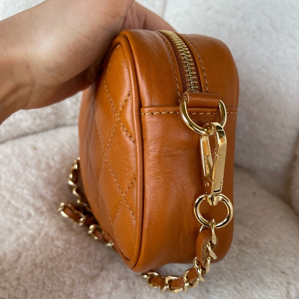 Christian Laurier Paris Quilted Genuine Leather Crossbody Bag MADE ITALY - Picture 5 of 10